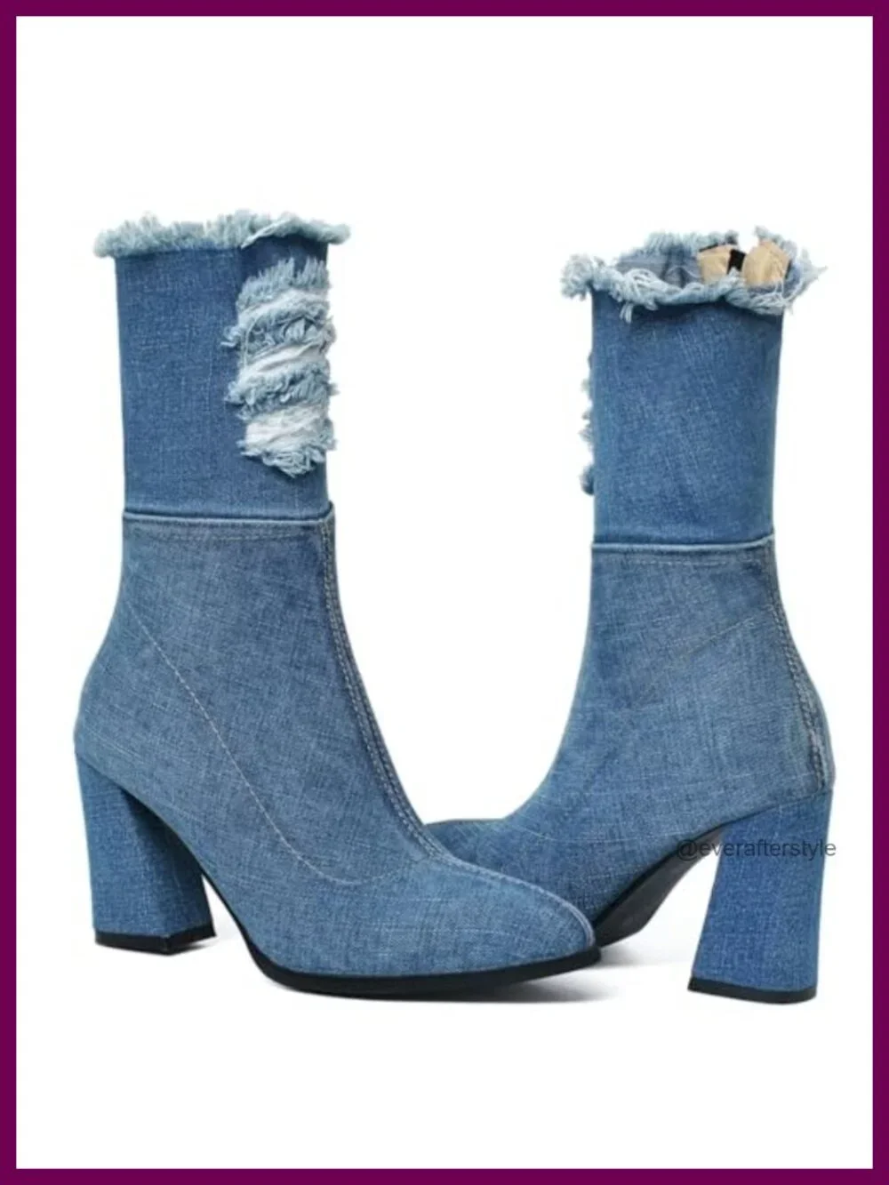 Women's Denim Thigh High Over the Knee Cutout Boots